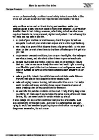 Worksheets Year 10: How to survive the drive