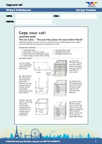 Worksheets Year 8: Cage Your Cat - Writing 3