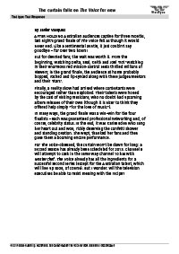 Worksheets Year 8: The curtain falls on The Voice for now