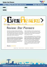 Worksheets Year 9: Review Star Writing 4
